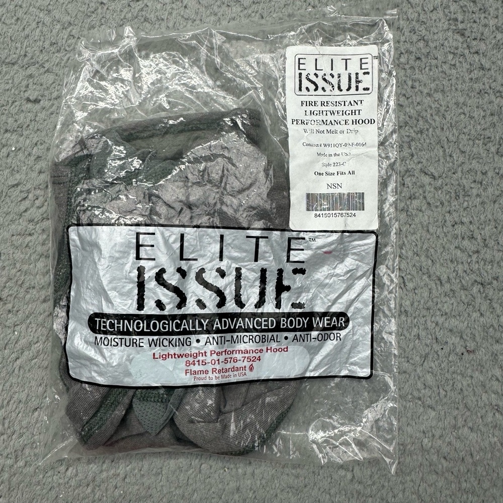Elite Issue 223-C Fire Resistant Lightweight Performance Hood Gray Balaclava OSF